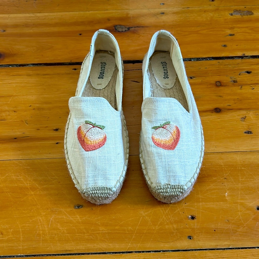Soludos Peach Print Espadrilles, Size 9.5